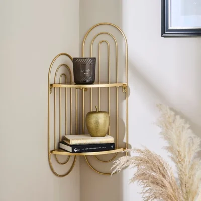 Dunelm Geometric Decorative Corner Wall Shelf