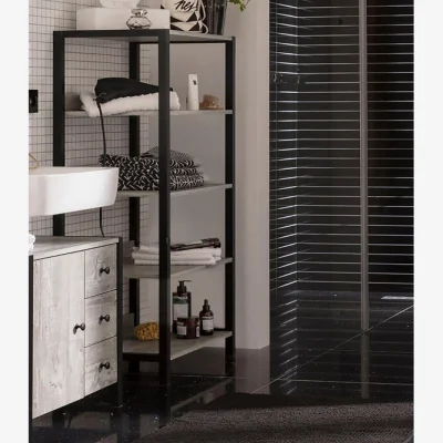 Dunelm Colton Shelving Unit, Concrete Effect Grey