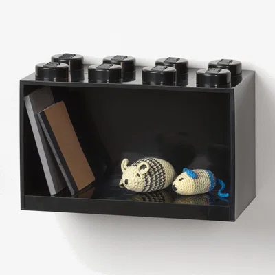 Dunelm Lego 8 Brick Shelf Black