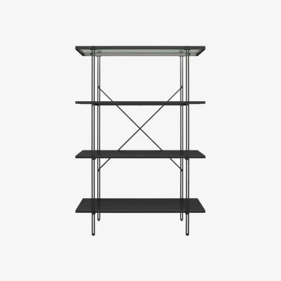 Dunelm Return - Wainwright 4 Shelf Bookcase, Black Oak