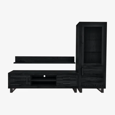 Furniture Village Bodahl - Terra Large Media Set with TV Unit, Small Right Hand Facing Display Cabinet and 180cm Wall Shelf