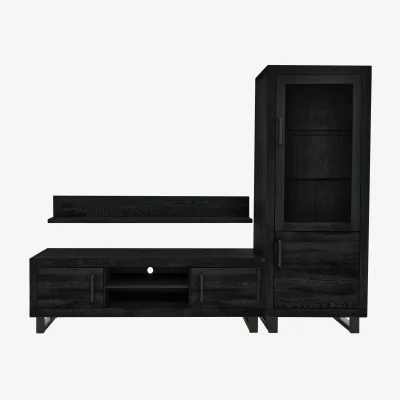 Furniture Village Bodahl - Terra Small Media Set with TV Unit, Small Right Hand Display Cabinet and 150cm Wall Shelf
