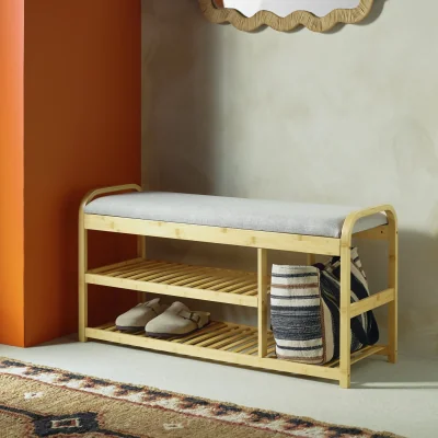 Habitat Habitat Apia 2 Shelves Shoe Bench - Natural