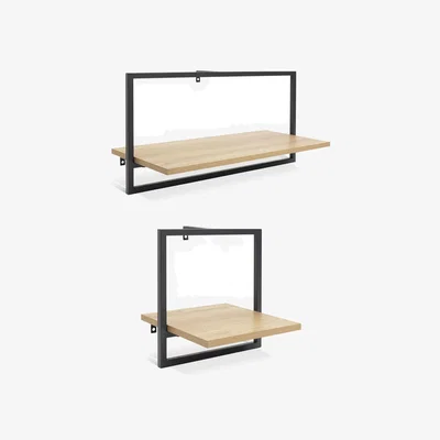 Habitat Habitat Loft Living Set of 2 Metal Shelves - Oak