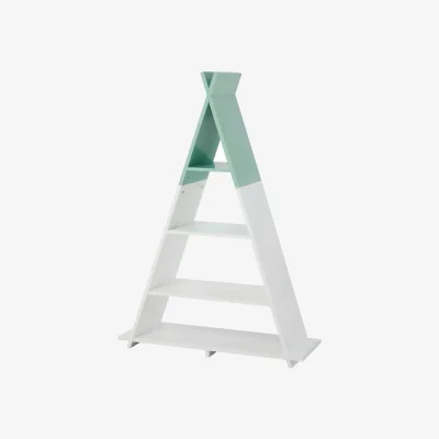 Homebase Tipi 4 Tier Freestanding Floor Shelving Unit - White and Green