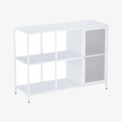 Homebase Cullen Rib Door Shelving Unit - White