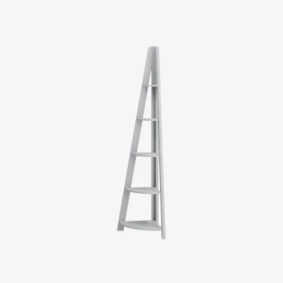 Homebase Tiva Wooden Corner Ladder Shelving - Grey