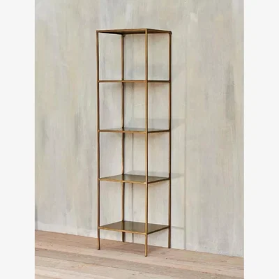 John Lewis Nkuku Mahi Iron Shelving Unit, Antique Brass
