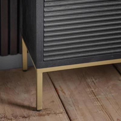 Knees Ripple Mango Wood Display Unit - Black