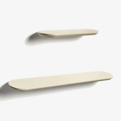 Kave Home Arely set of 2 MDF shelves with beige lacquer finish 35 cm/55 cm