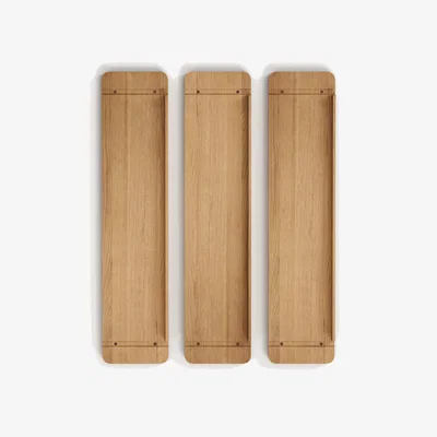 Kave Home Sitra set of 3 solid oak wood shelves 110 x 25 cm