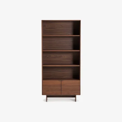 Kave Home Norlen walnut veneer shelving unit FSC Mix Credit 90 x 190cm