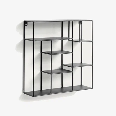 Kave Home Nils shelves in steel with black finish 37 x 37,5 cm