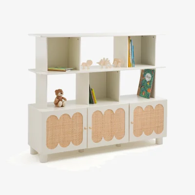 La Redoute Ptilu Wood and Rattan Bookcase