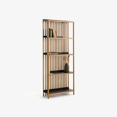 La Redoute Jac Solid Oak & Metal Slatted Bookcase
