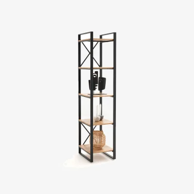 La Redoute Hiba Large Solid Oak and Steel Shelving Unit