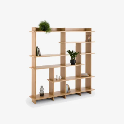 La Redoute Orga Asymmetric Bookcase in Oak Veneer