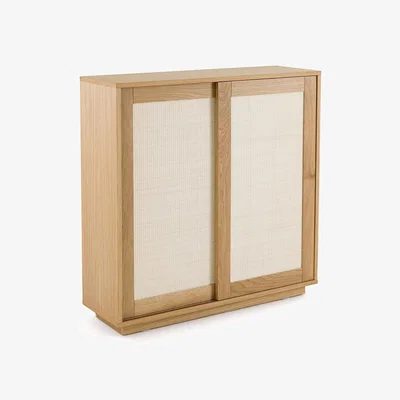 La Redoute Palano Oak Veneer & Cane Bookcase Module