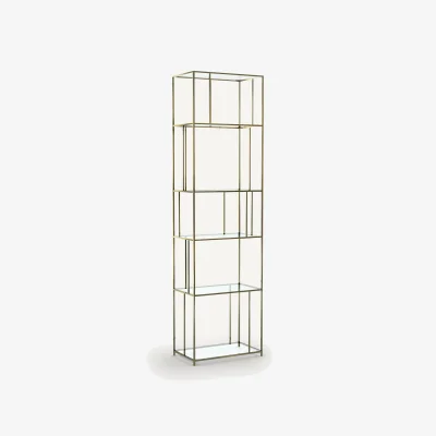 La Redoute Parallel Brass Metal & Glass Bookcase