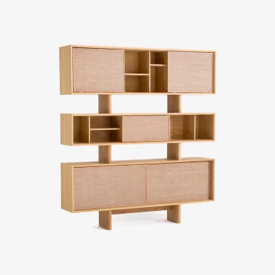 La Redoute Propono Oak and Leather Bookcase