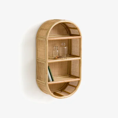 La Redoute Gocco Curved Rattan Wall Shelving Unit