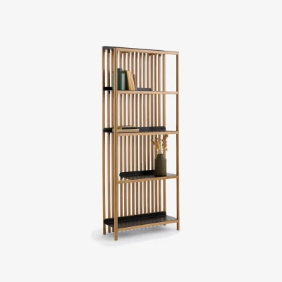 La Redoute Jac Bookcase with Solid Oak Slats and Steel