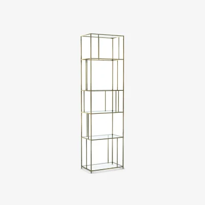La Redoute Parallel Brass Metal & Glass Bookcase