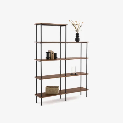 La Redoute Kerrie Asymmetrical Walnut Veneer Shelving Unit