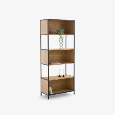 La Redoute Volga Modular Bookcase with 3 Compartments in Oak Veneer