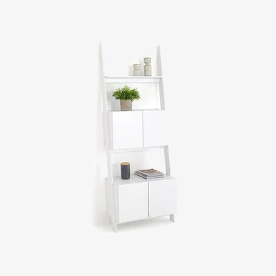 La Redoute Domeno Wall-Mounted Ladder Painted Shelving Unit with Cupboards