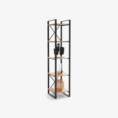 La Redoute Hiba Bookcase in Solid Oak and Steel