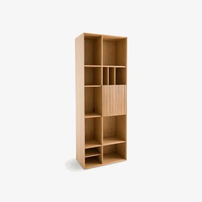 La Redoute Mikube One Door Bookcase in Oak and Veneer