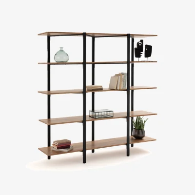 La Redoute Hiba Large Solid Oak and Steel Shelving Unit