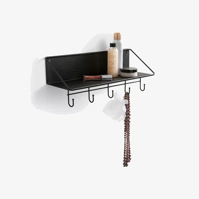 La Redoute Led Tinted Steel Wall Shelf with Hooks