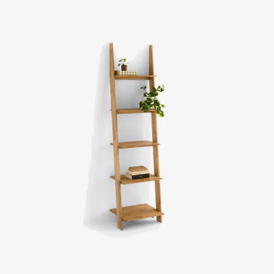 La Redoute Domeno Wall-Mounted Ladder Bookcase in Solid Oak
