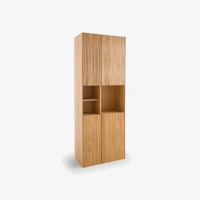 La Redoute Mikube 4 Door Bookcase in Oak and Veneer