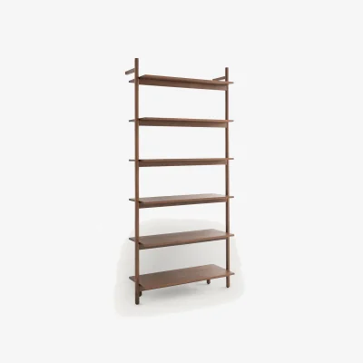 La Redoute Rory Shelving Unit in Walnut and Veneer 6 Shelves