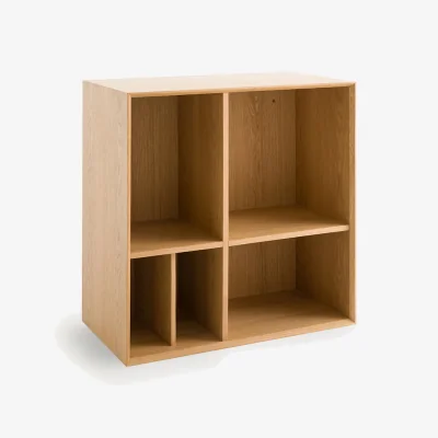 La Redoute Mikube Small Shelf Unit Bookcase Shelves with Oak Veneer