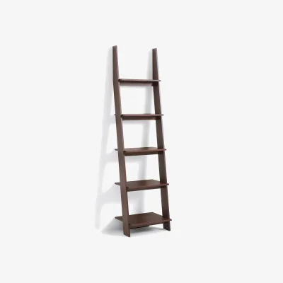 La Redoute Domeno Wall-Mounted Ladder Bookcase in Walnut-Stained Ash Veneer