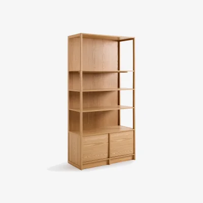 La Redoute Senssia 2-Door Bookcase in Oak Veneer