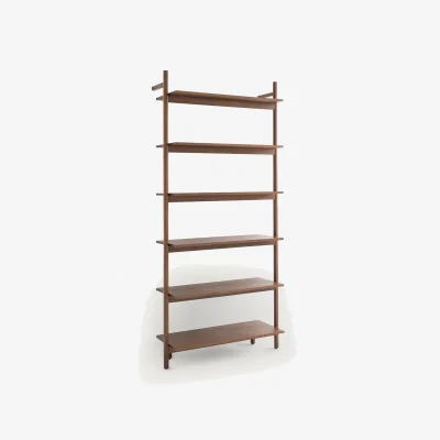 La Redoute Rory Shelving Unit in Walnut and Veneer 6 Shelves