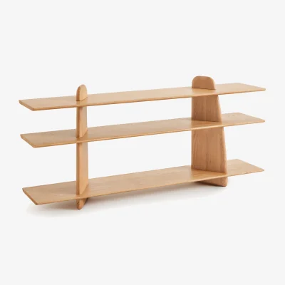 La Redoute Iloss Solid Oak Low Bookcase, Large