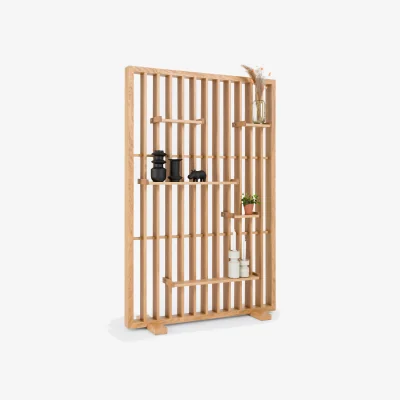 La Redoute Mineva Partition Shelving in Oak Veneer L120cm