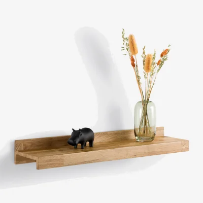 La Redoute Hiba Wall Shelf in Solid Oak with Length 80cm