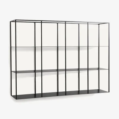 La Redoute Parallel Wall-Mounted Bookcase in Steel, Height 100.6cm