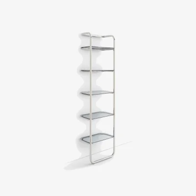 La Redoute Giorgio Stainless Steel and Tinted Glass Wall Shelf