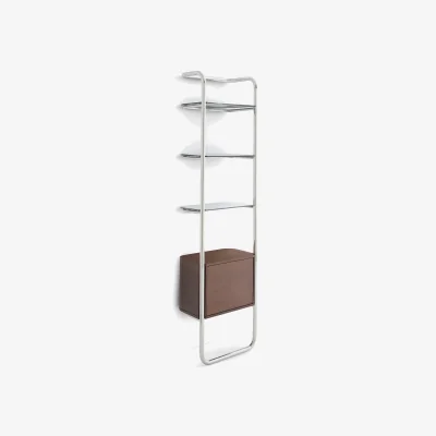 La Redoute Giorgio Chrome-Plated Steel Wall Shelf with 1-Door Cupboard