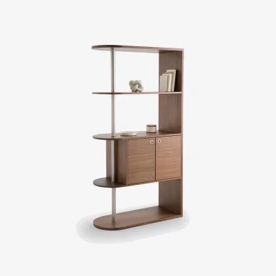 La Redoute Luxyl Shelving Unit Or Room Divider in Walnut Veneer and Steel