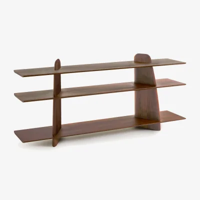La Redoute Iloss Solid Walnut Large Low Bookcase