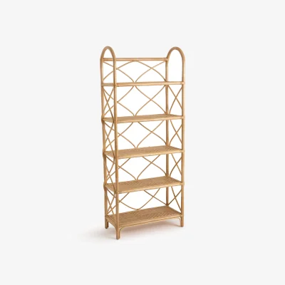 La Redoute Malu Rattan Bookcase with 5 Shelves